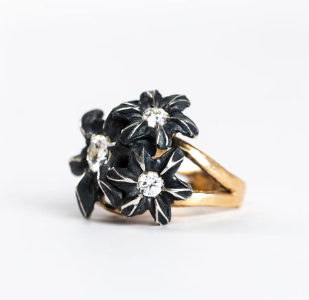 Bullet Cluster Ring / 14K Gold Band Sizes 8-10.5