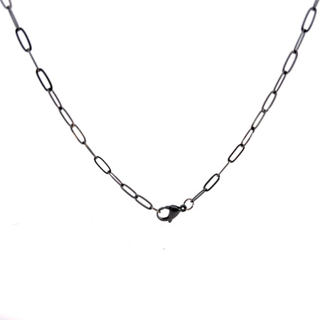 Small Paperclip Chain / Oxidized Sterling Silver