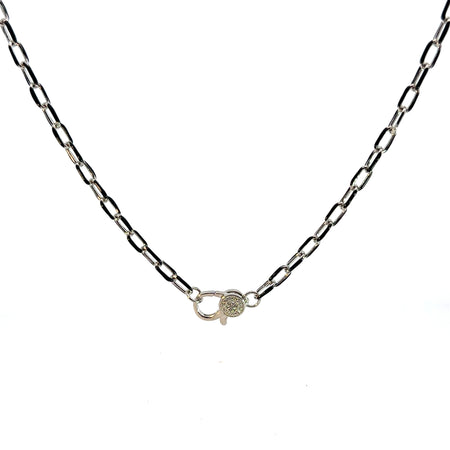 Small Paperclip Chain / Sterling Silver & Oxidized