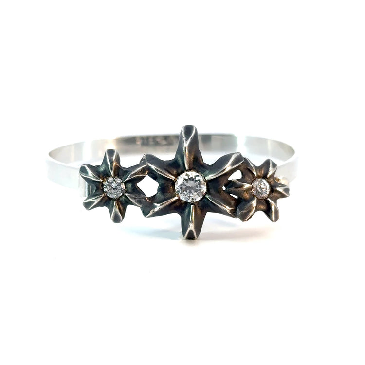 Triple Bloom Bracelet / ALL STERLING SILVER