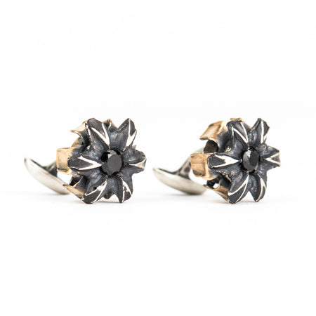 9mm Small Bullet Cufflinks / 14K Gold + Sterling Silver