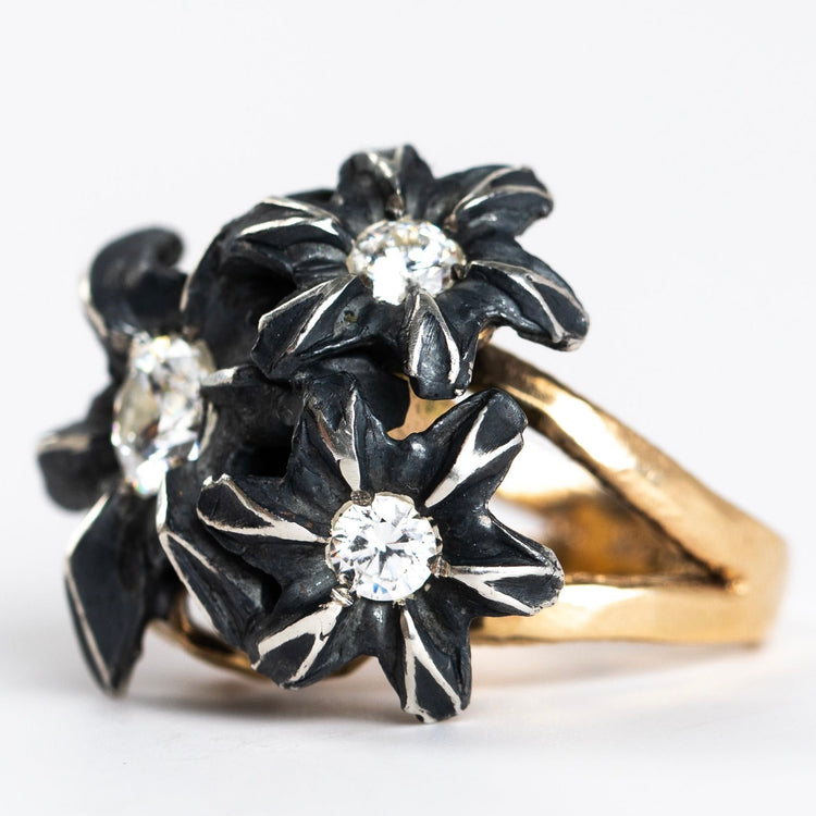 Bullet Cluster Ring / 14K Gold Band Sizes 11-13