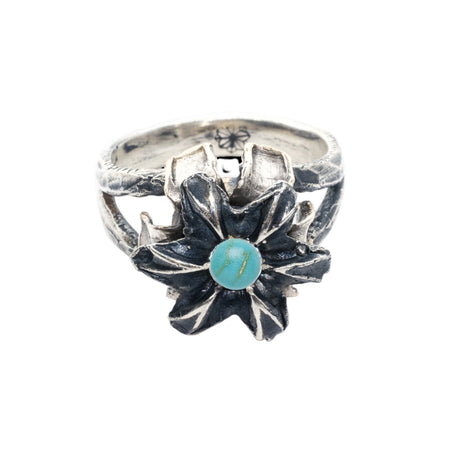 9mm Caliber Small Bullet Ring / TURQUOISE + STERLING SILVER