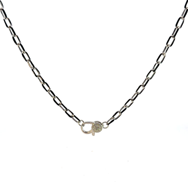 Small Paperclip Chain / Sterling Silver & Oxidized