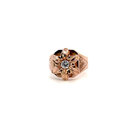 Valor Signet Ring / 14K ROSE GOLD Sizes 5-7.5