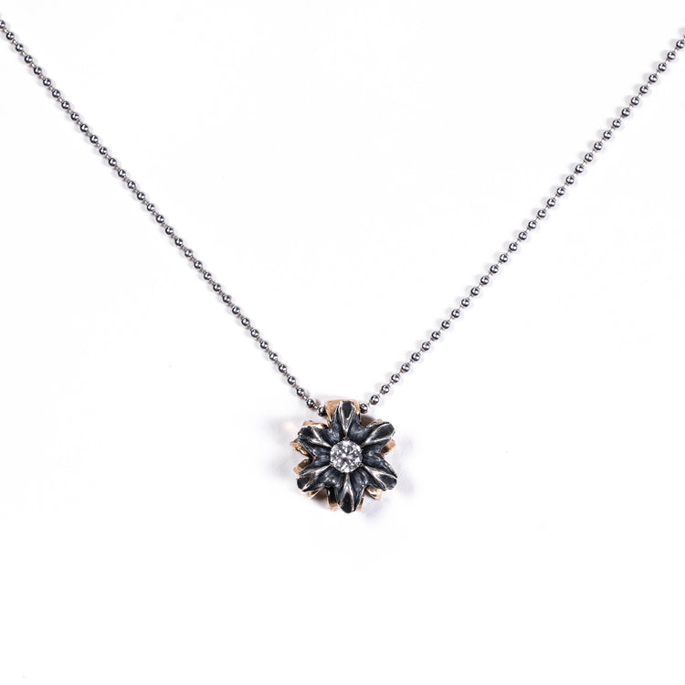 .380 Caliber Small Bullet Pendant / 14K White Gold Bead Chain